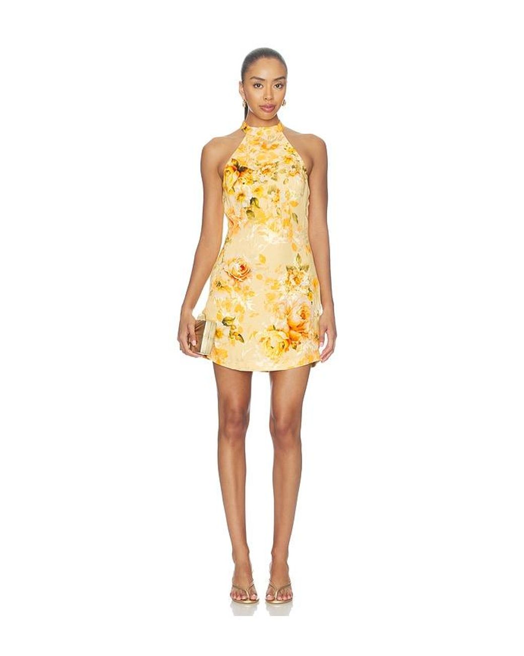 Hemant & Nandita Yellow Halter Mini Dress