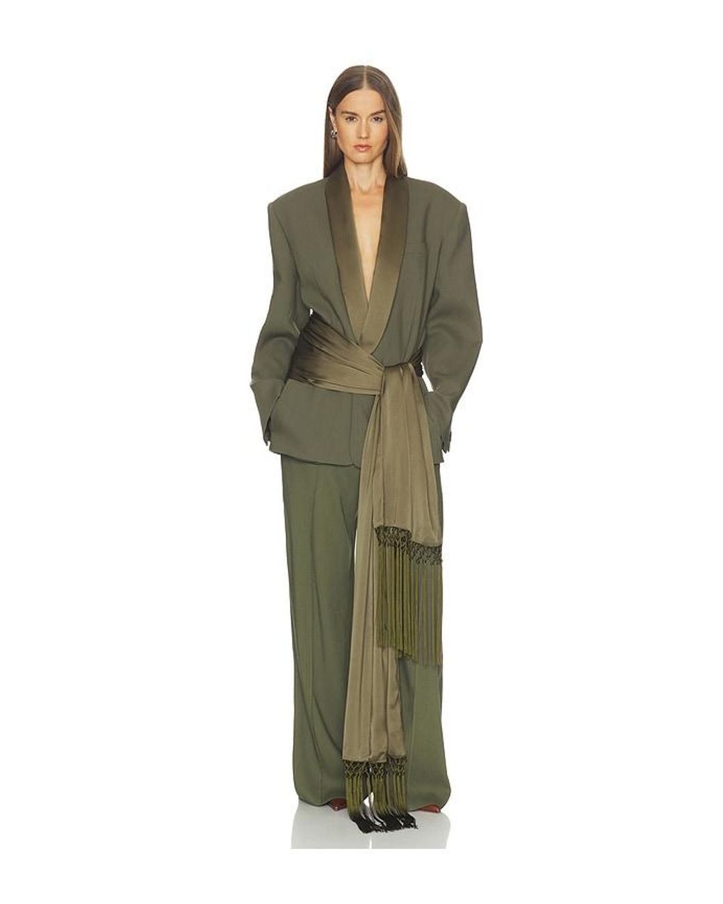 Helsa Green Wool Blend Trouser
