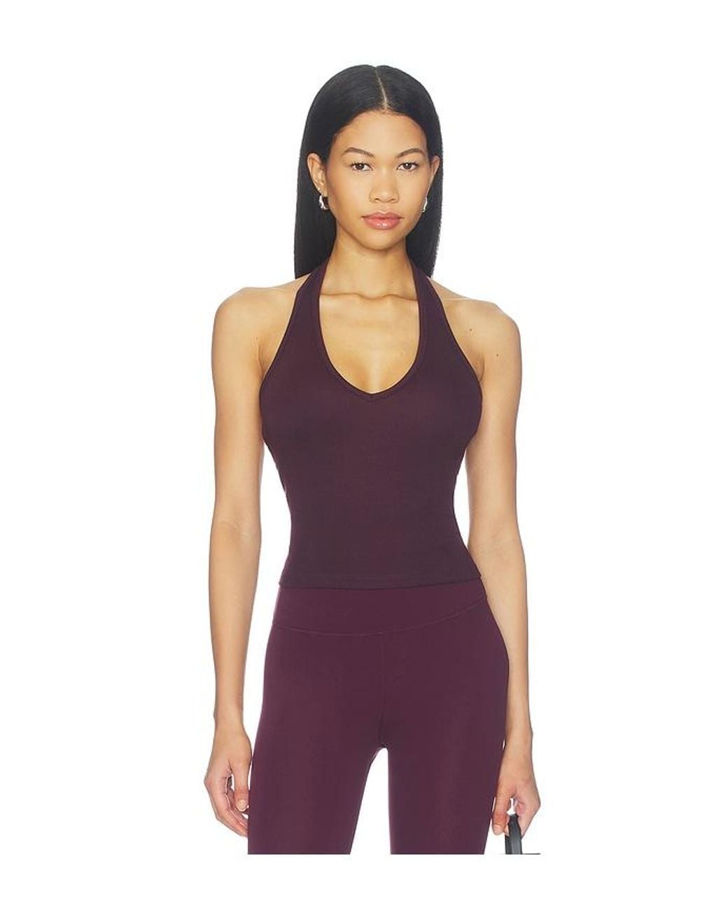 Splits59 Purple June Rib Halter Top