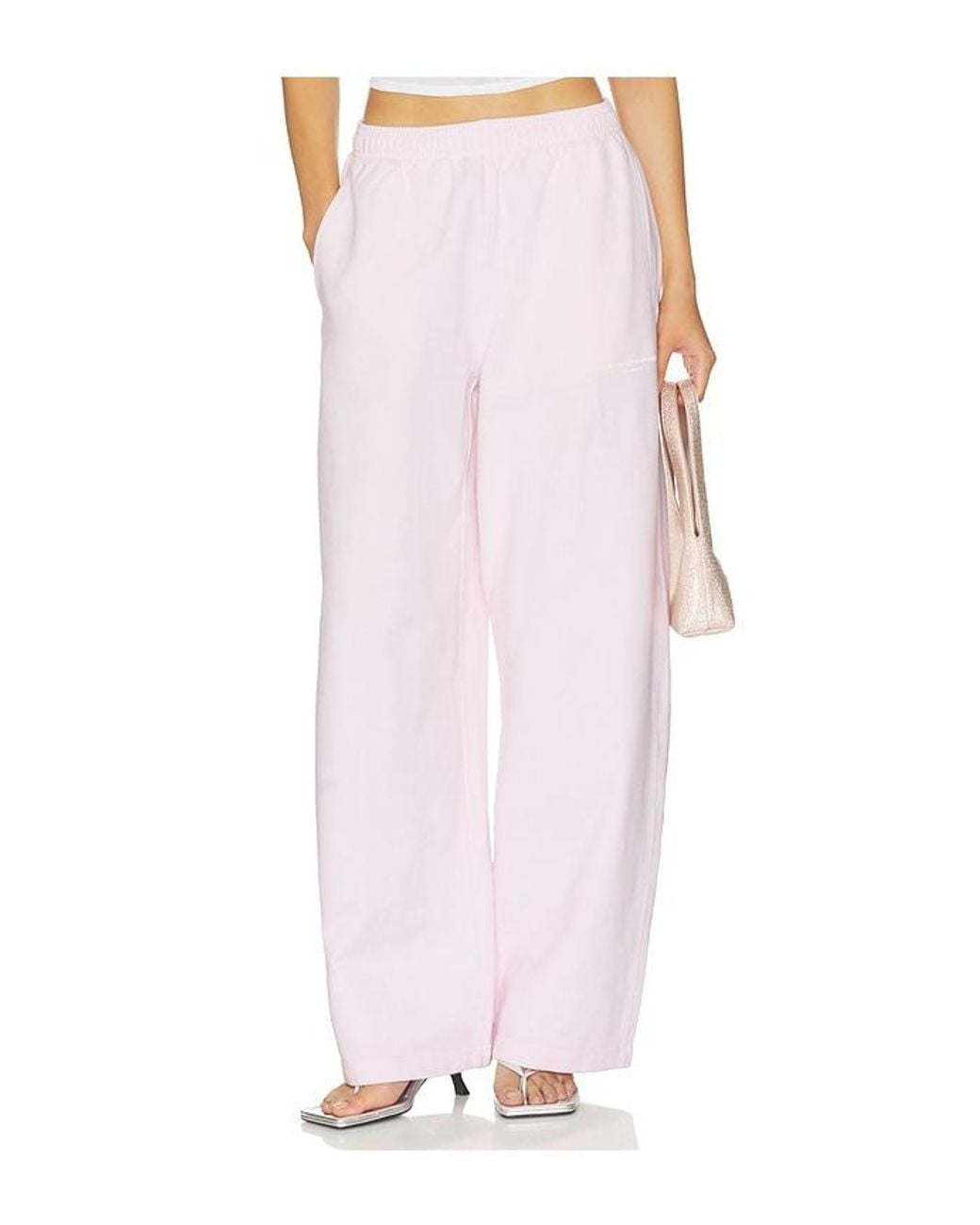 Alexander Wang White Mid-Rise Relaxed Sweatpant With Logo Print