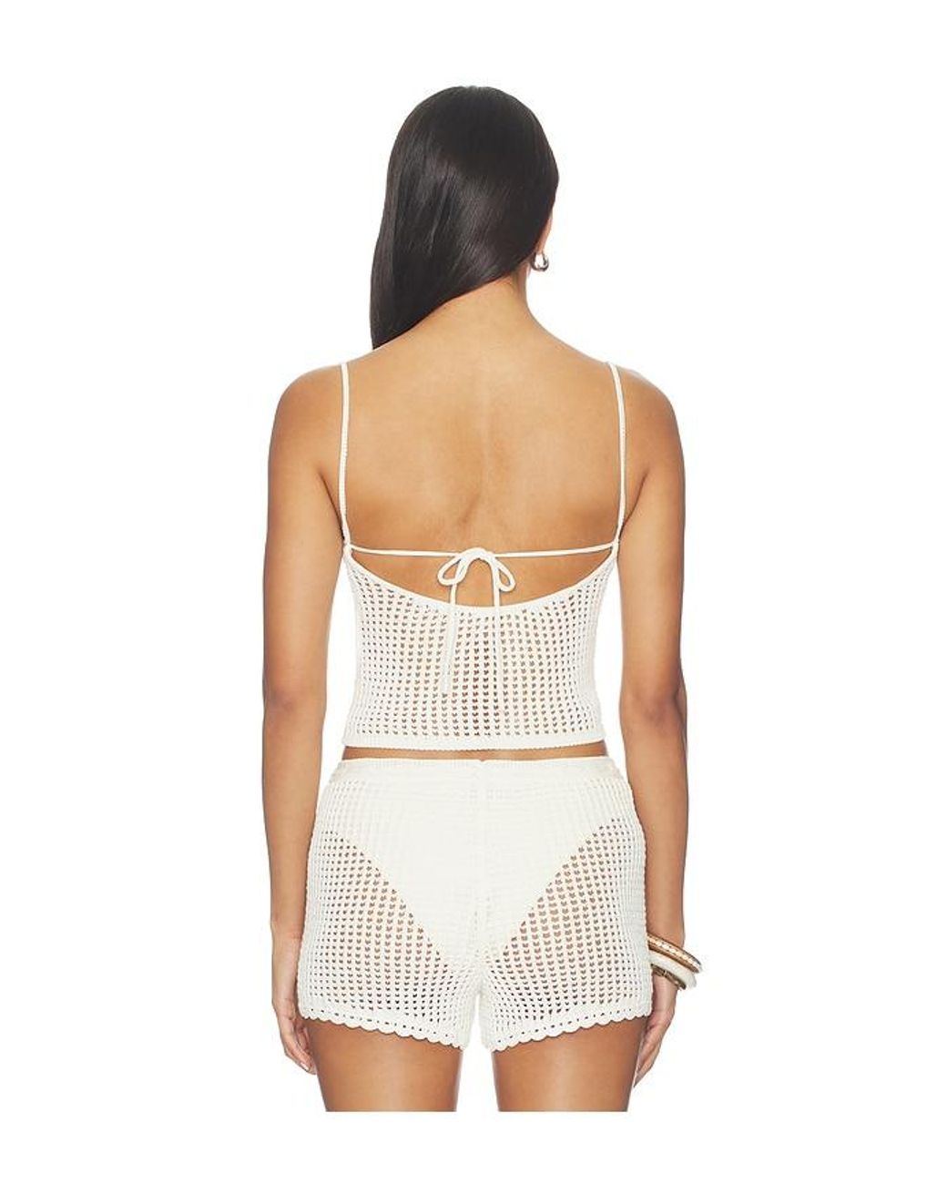 Lovers + Friends White Malu Pointelle Tank Top