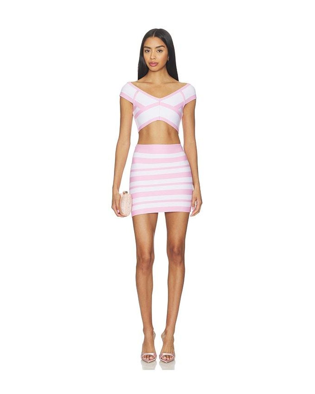 Hervé Léger White The Spotlight Crop Top