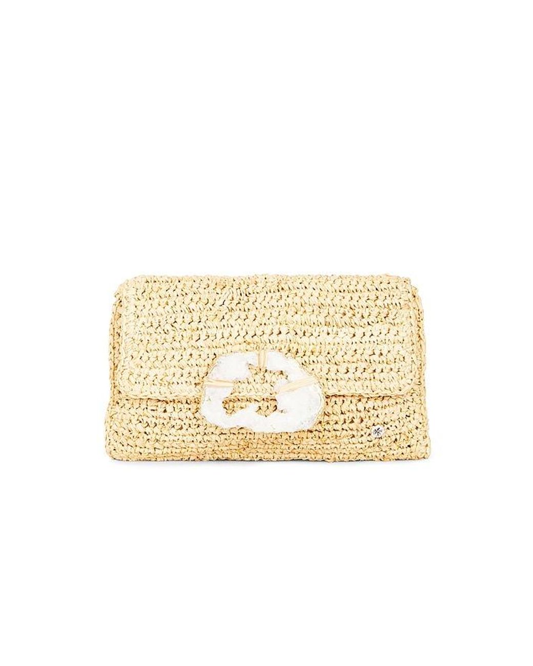 Flora Bella Natural Esplendor Crochet Raffia Clutch