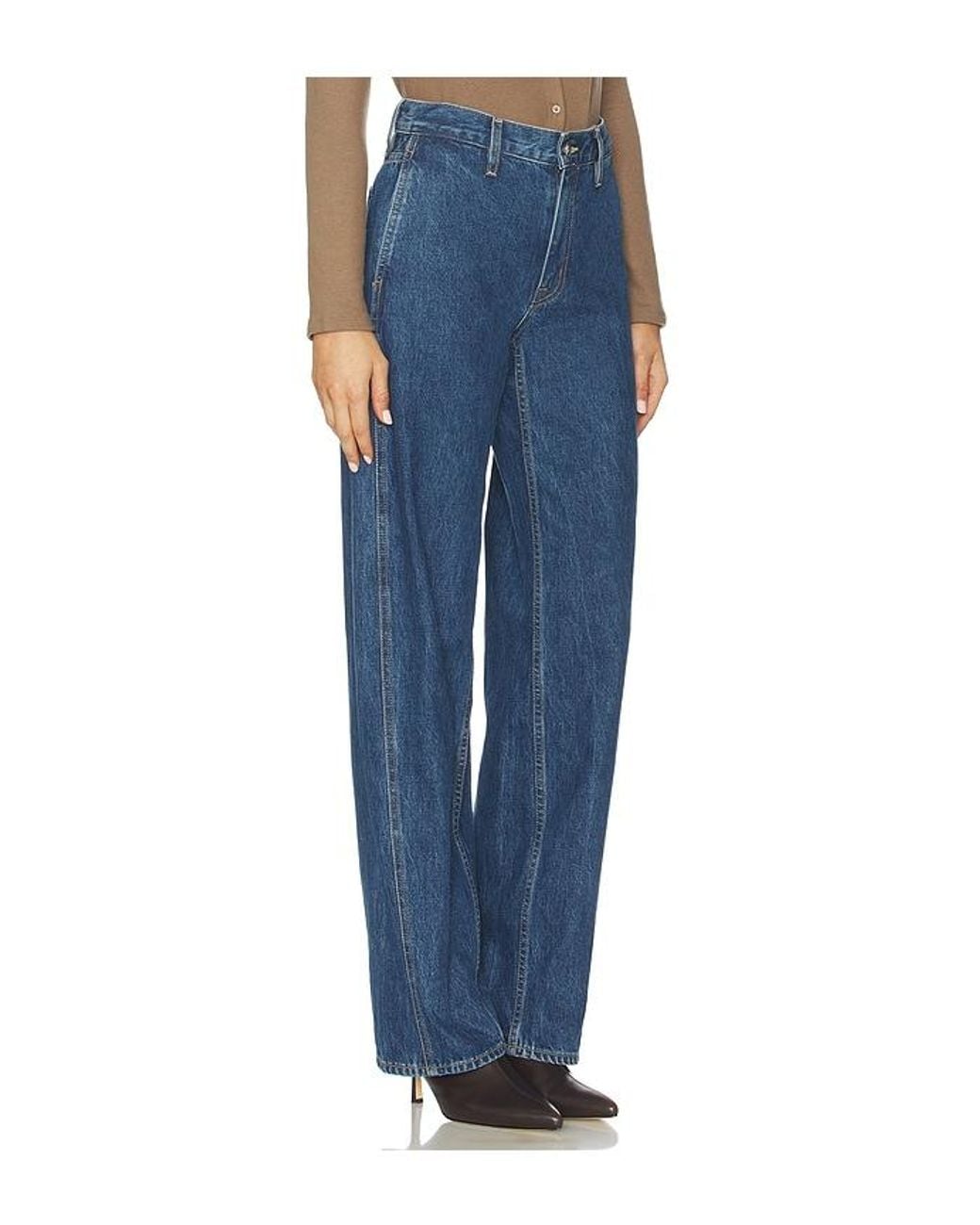 SLVRLAKE Denim Blue Cassie Chino Wide Leg Jeans