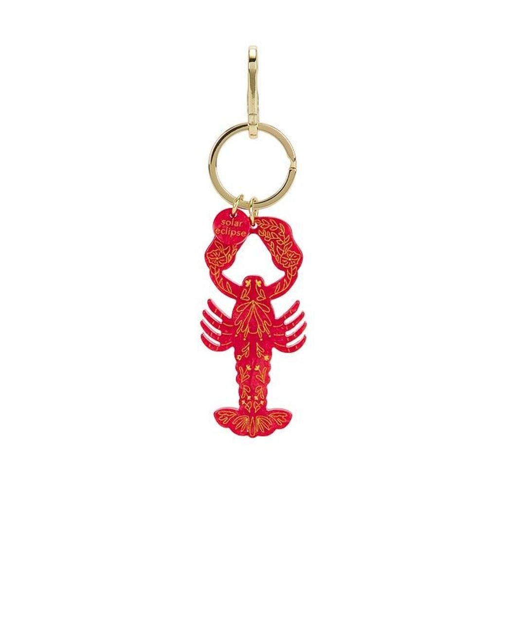 Solar Eclipse Red Hand-Painted Lobster Bag Charm + Keychain