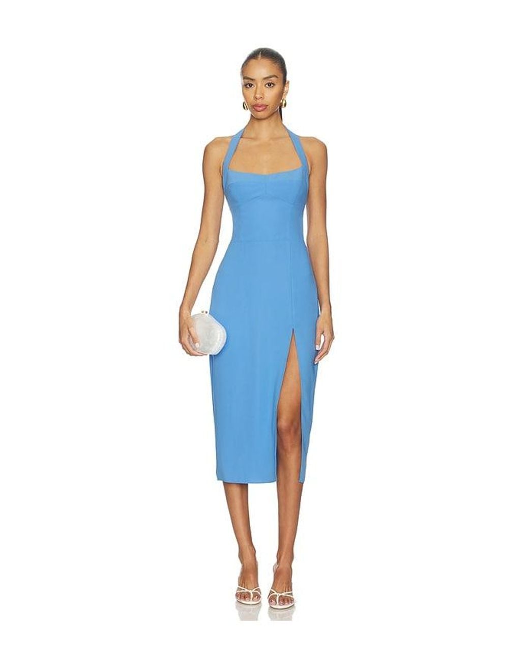 Amanda Uprichard Blue Antonella Midi Dress