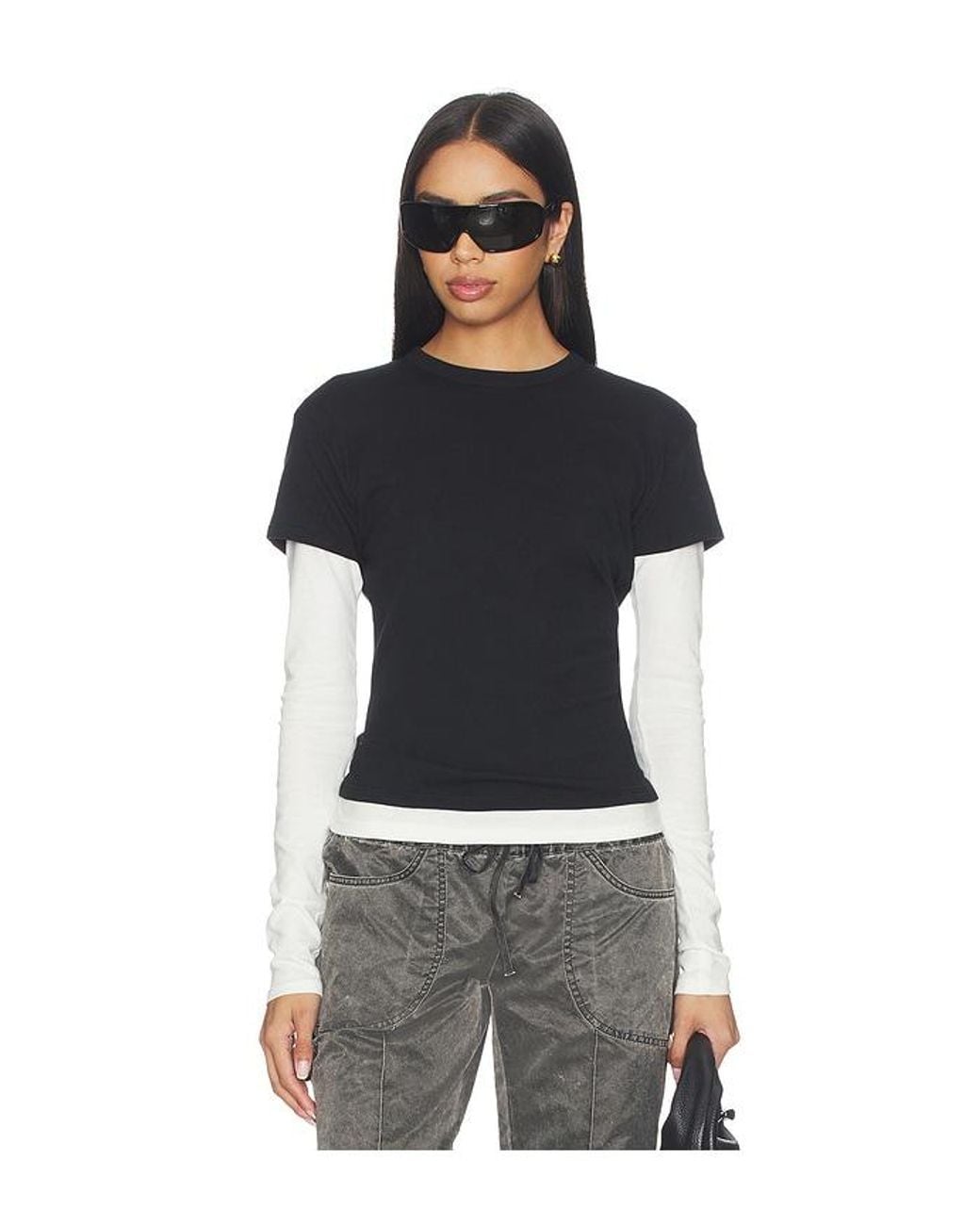 EB DENIM Black Rory Layered Long Sleeve