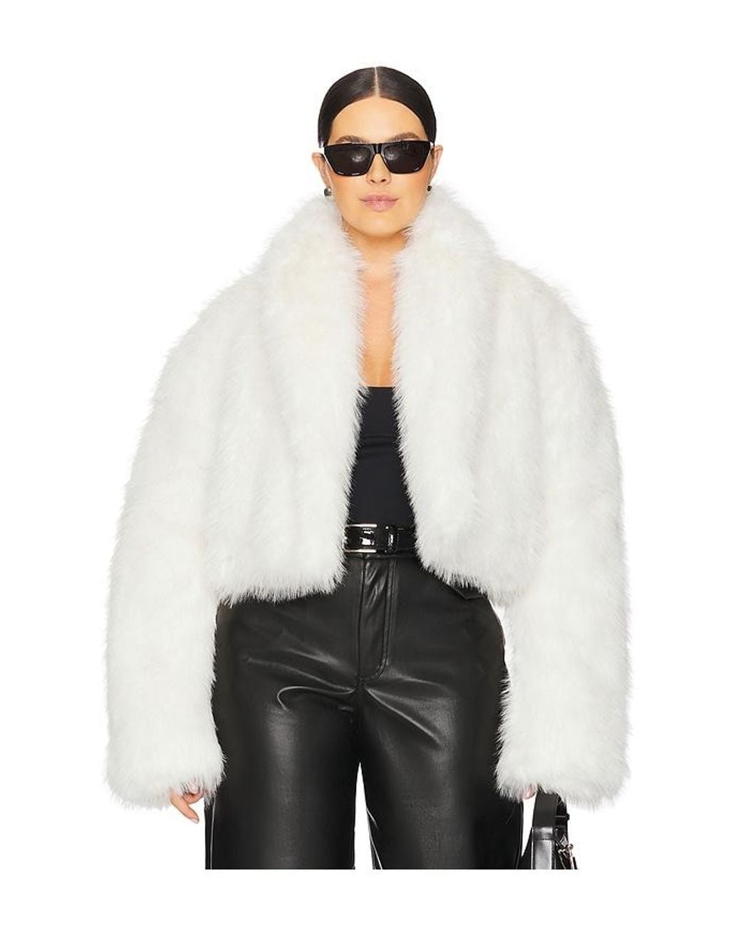 AFRM White Stephanie Fur Jacket