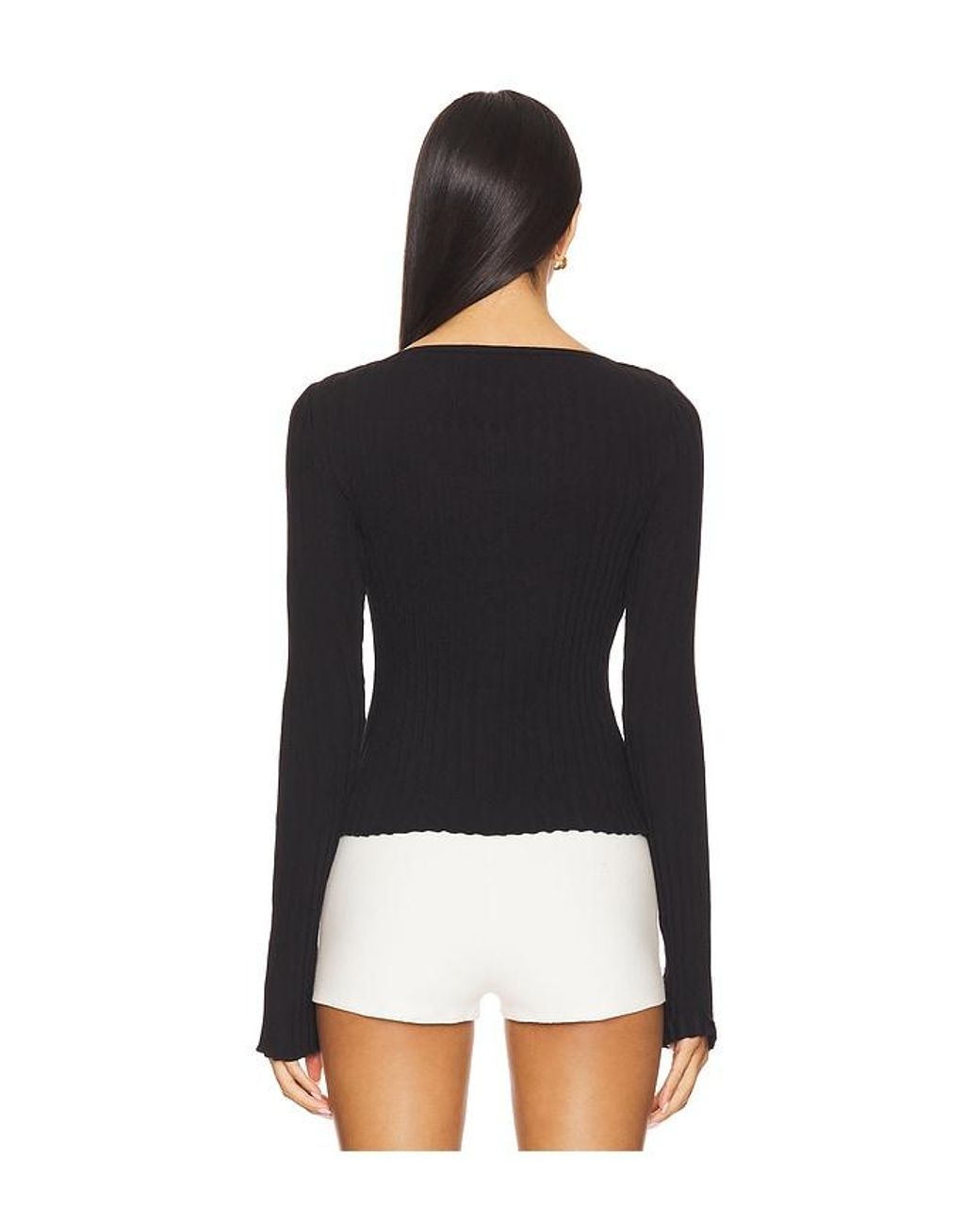 Free People Black Tilly Long Sleeve Top