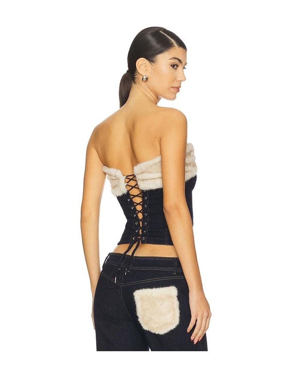 OW Collection Black Desi Corset Top