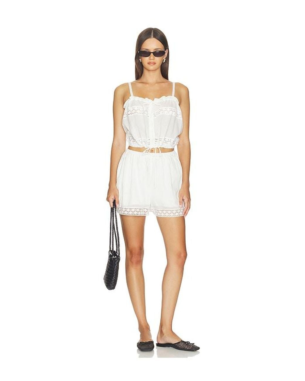 Astr White Abrielle Shorts