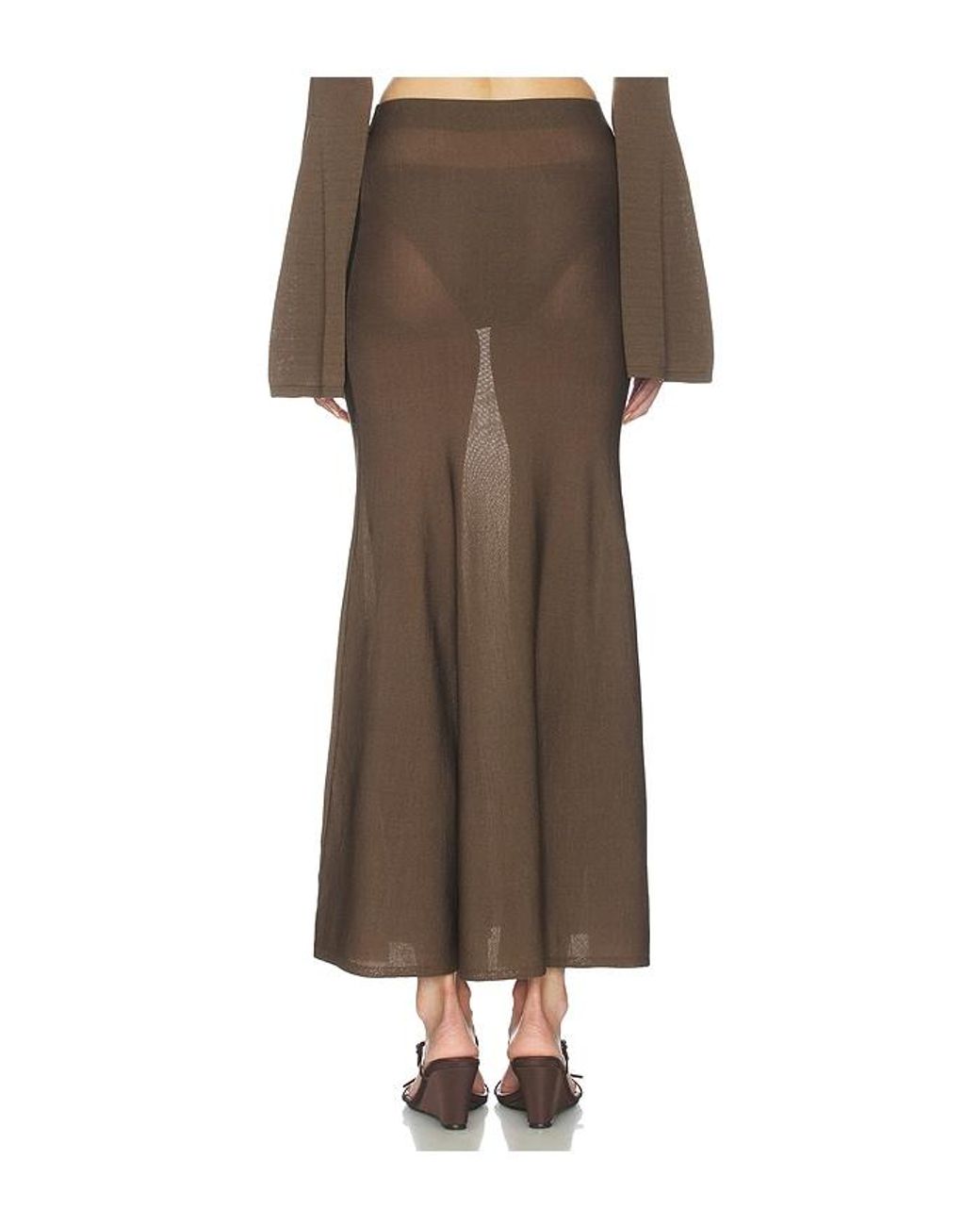 Lovers + Friends Natural Paisleigh Knit Midi Skirt