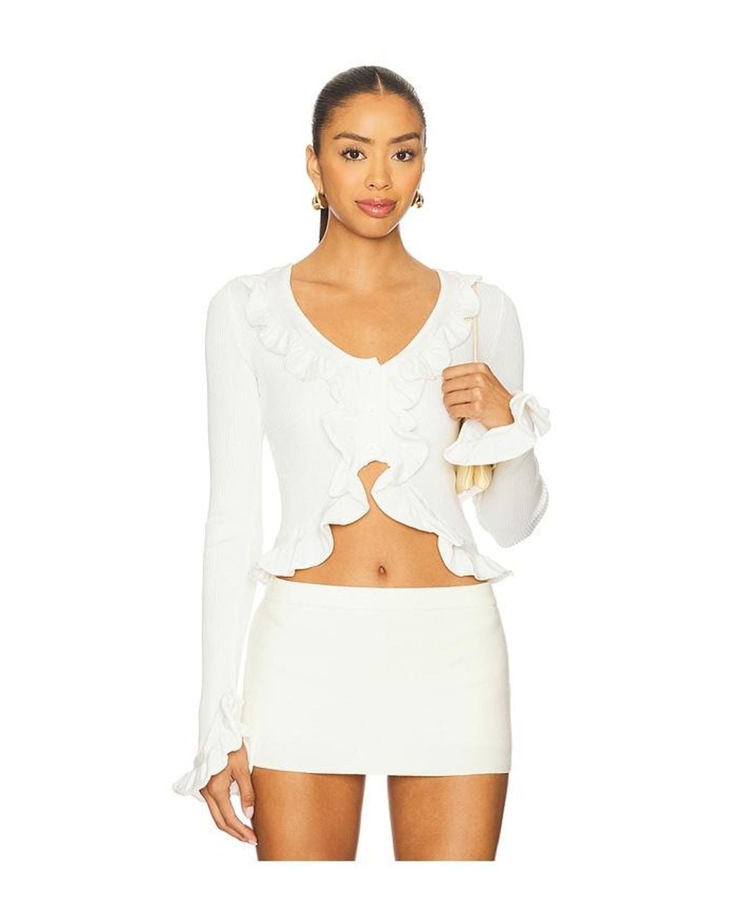 MORE TO COME White Renee Cardigan Top