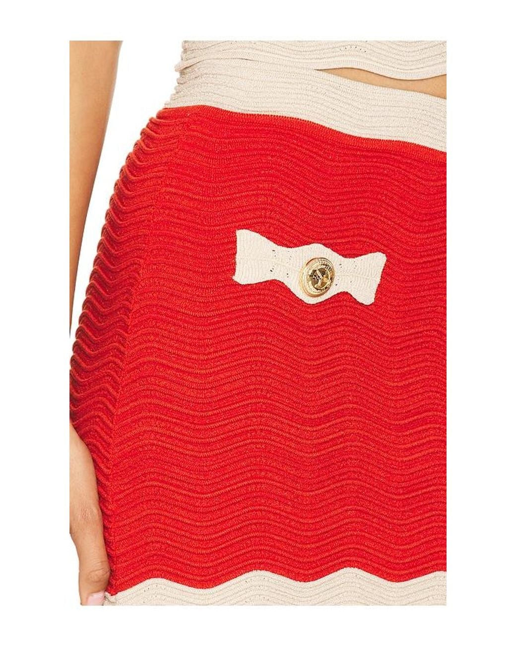 retroféte Red Mikayla Knit Skirt