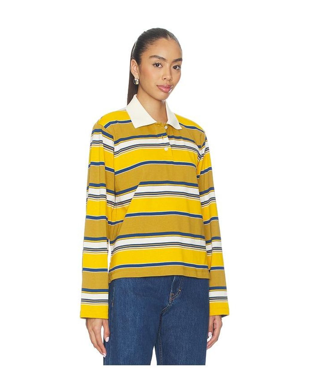 GRLFRND Yellow Long Sleeve Polo