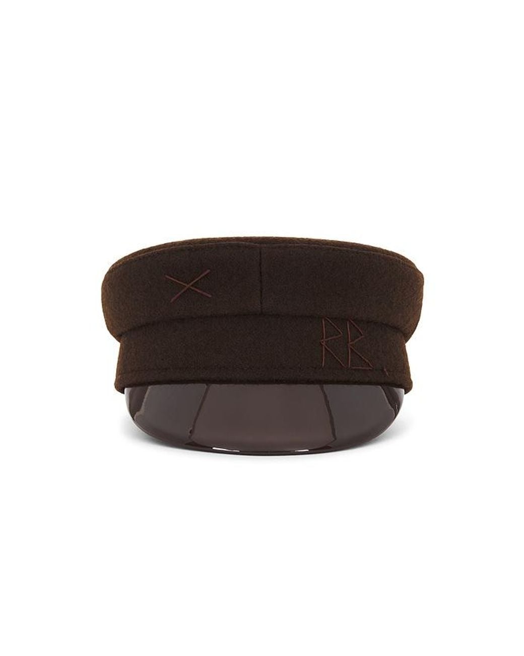 Ruslan Baginskiy Black Wool Blend Baker Boy Cap