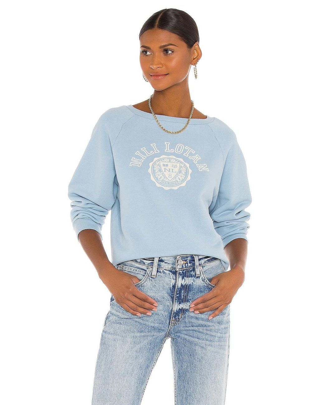 nili lotan tiara v neck sweatshirt