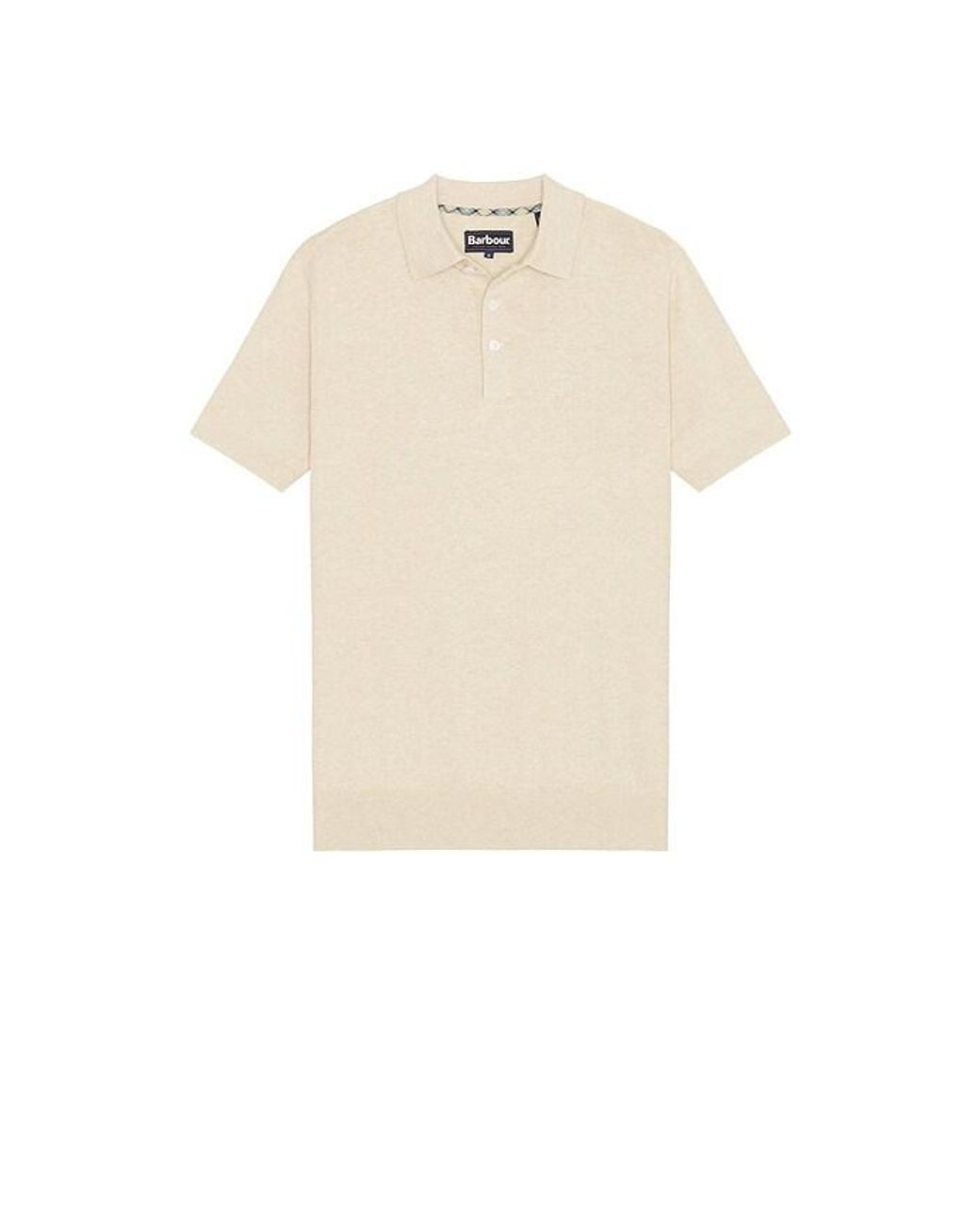 Barbour Natural Muston Linen Blend Knitted Polo for men