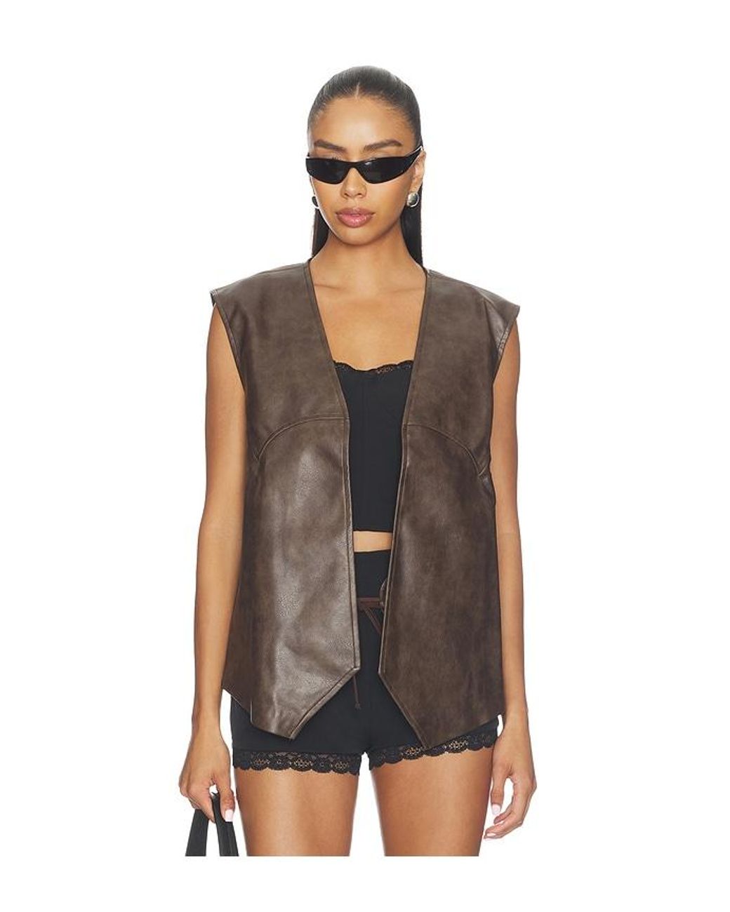 BY.DYLN Brown Rhys Vest Top