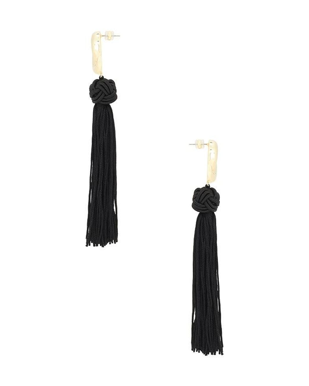 Luv Aj Black The Solstice Knot Tassel Earrings