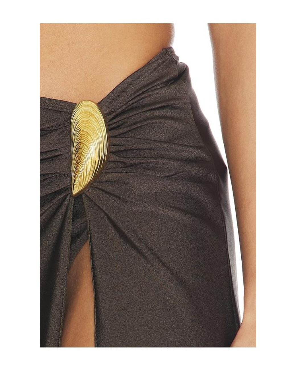 Jonathan Simkhai Black Eiana Shell Midi Skirt
