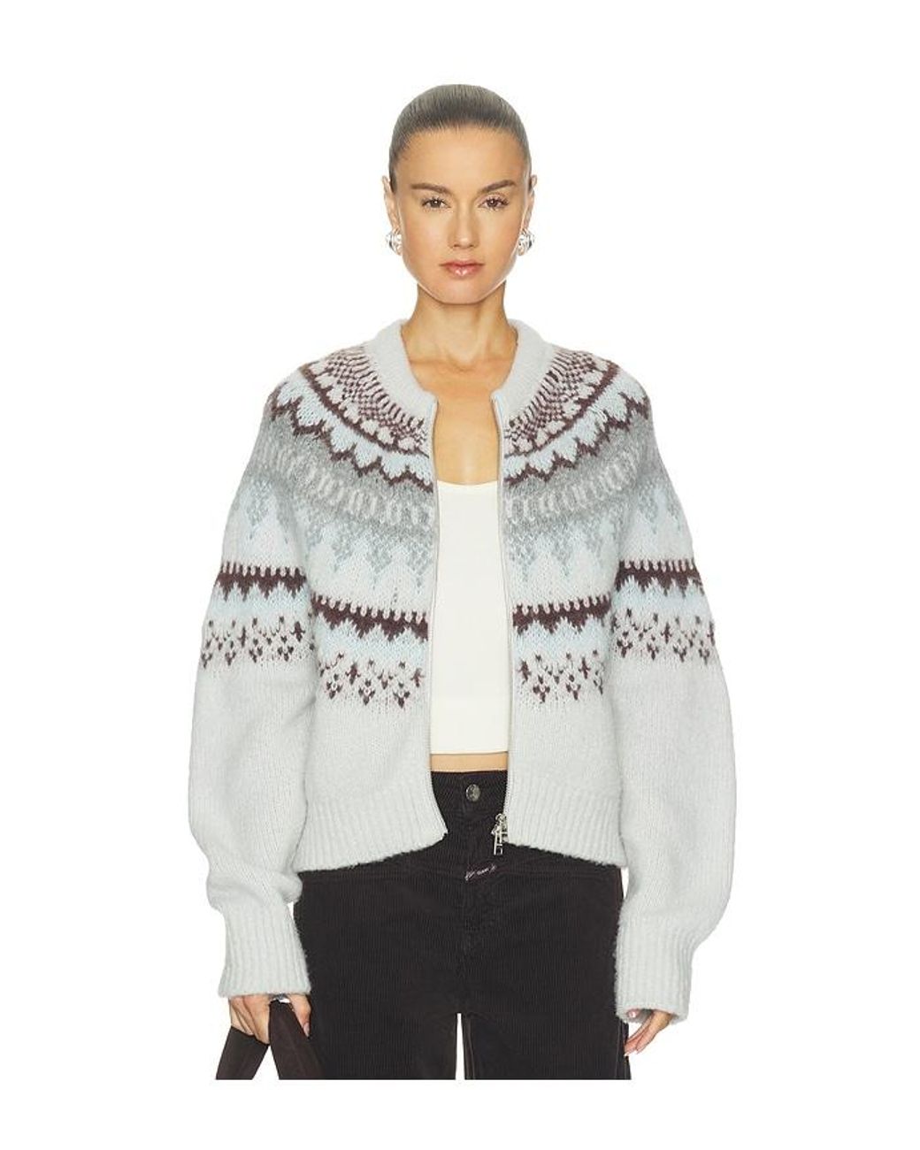 Closed White Cropped Zip Cardigan