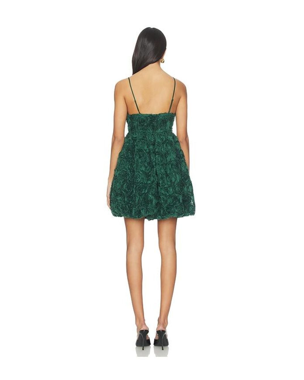 Susana Monaco Green Flower Texture Dress