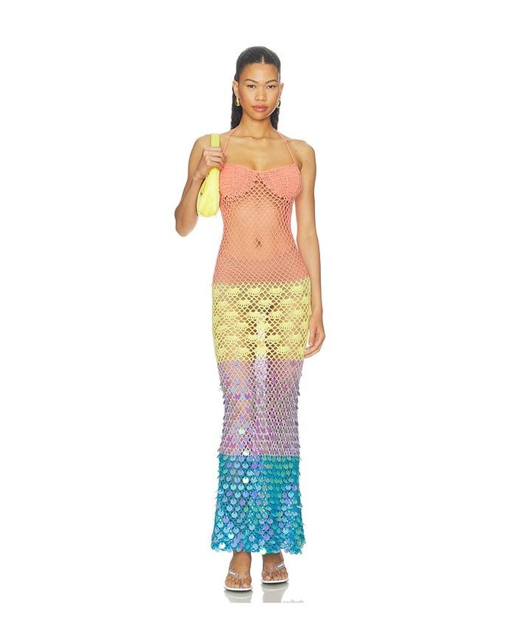 superdown White Hildie Crochet Maxi Dress