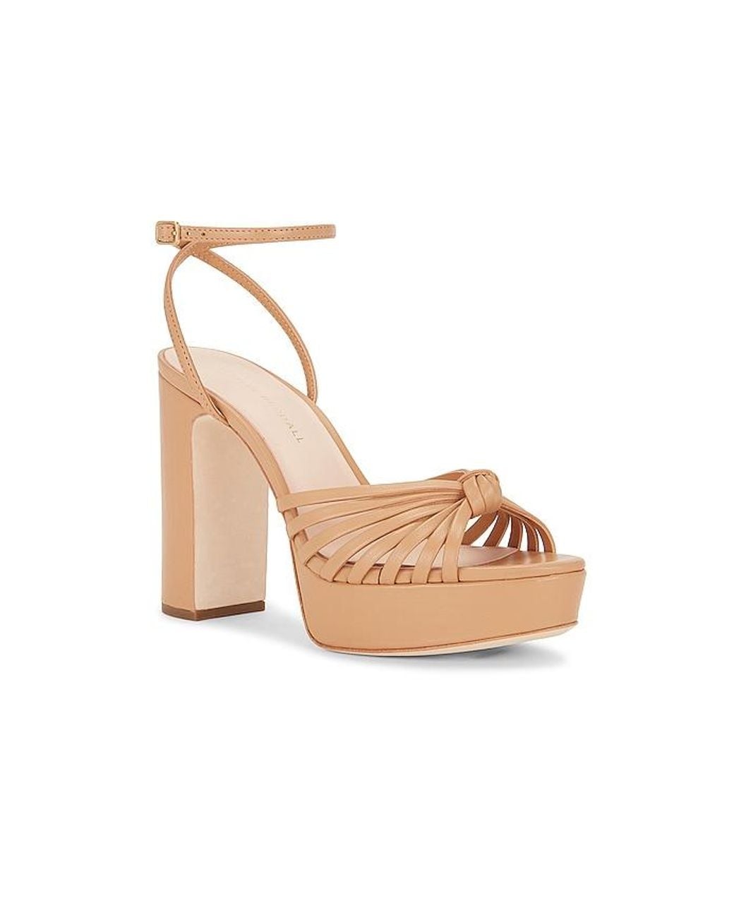 Loeffler Randall Natural Rivka Leather Knot Platform Sandal