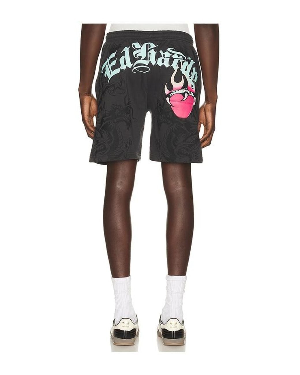 Ed Hardy Black Pantera Fleece Short for men