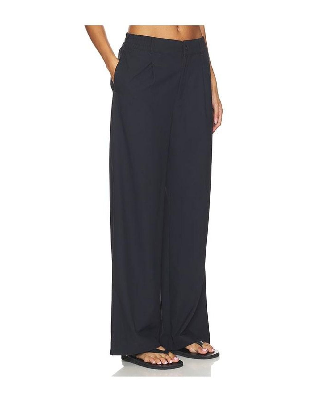 Beyond Yoga Black Status Wide Leg Trousers