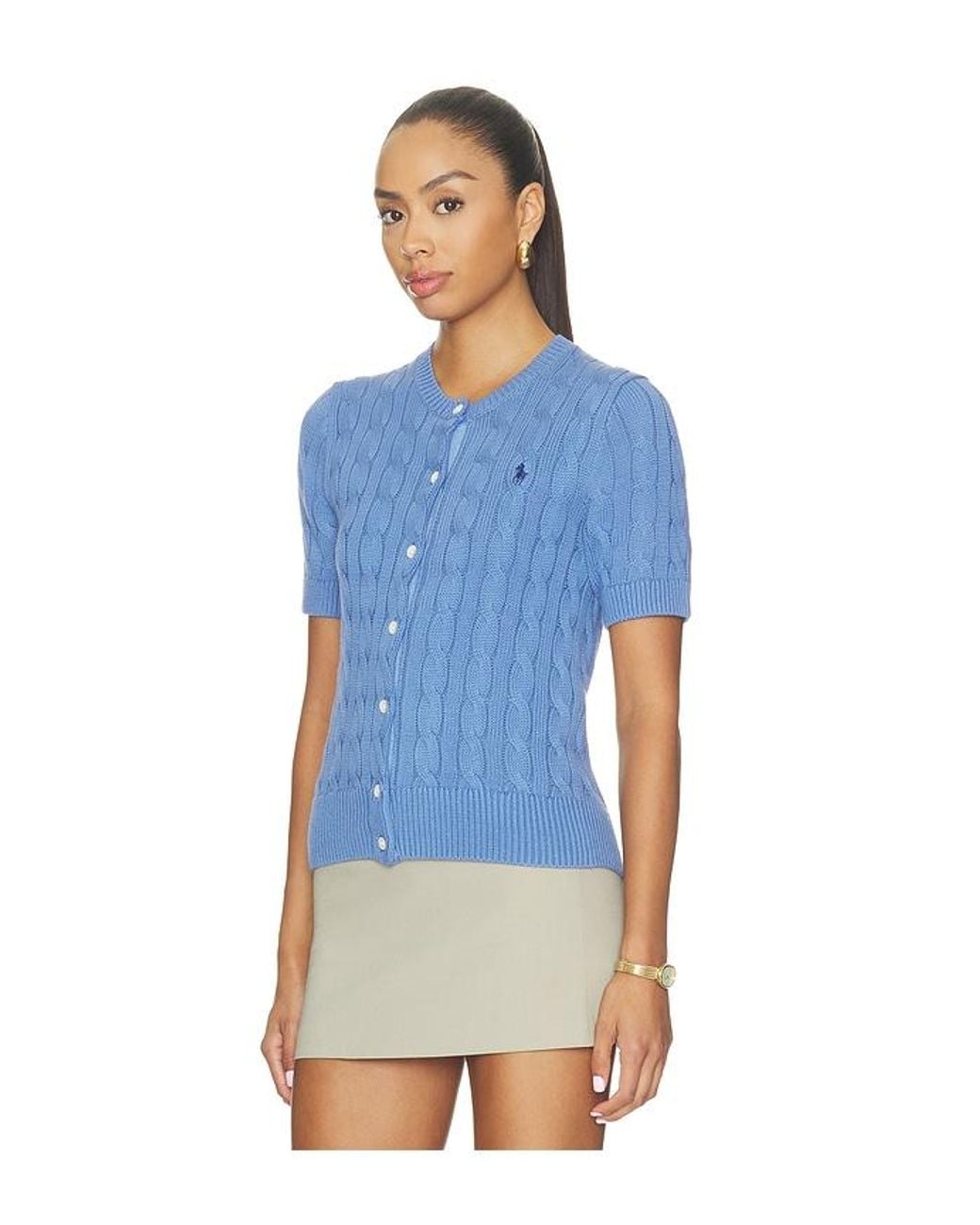 Polo Ralph Lauren Blue Short Sleeve Crew Neck Cardigan