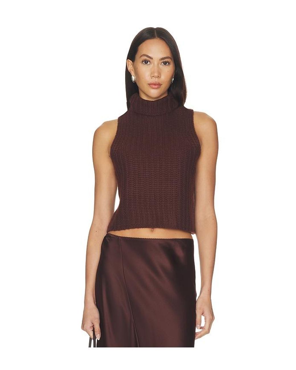 SABLYN Red Saige Cropped Turtleneck Top