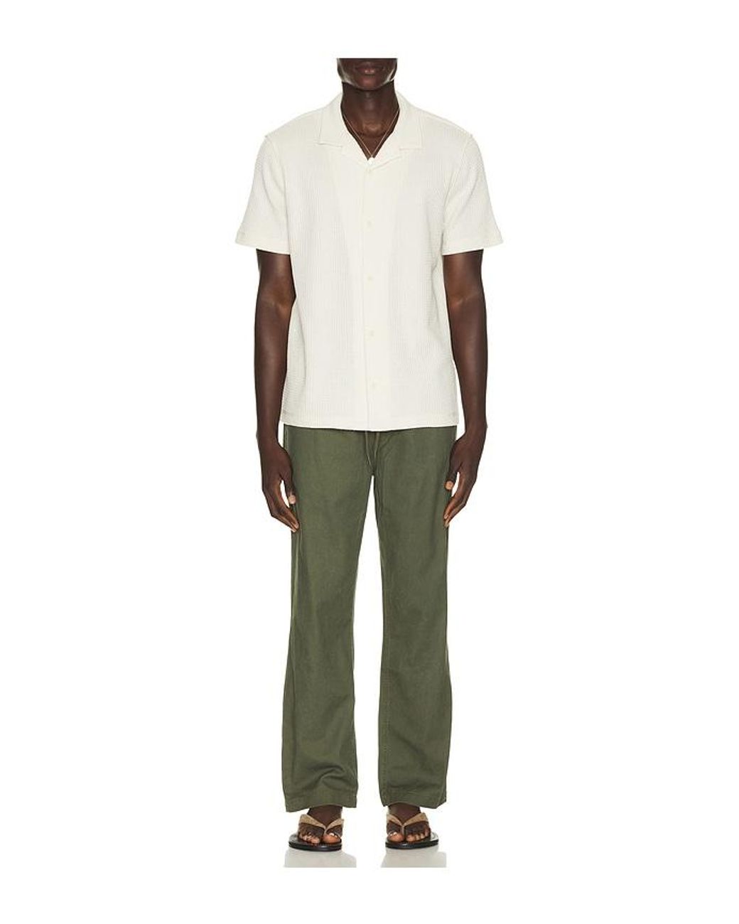 Vince Green Macro Waffle Cabana Shirt for men