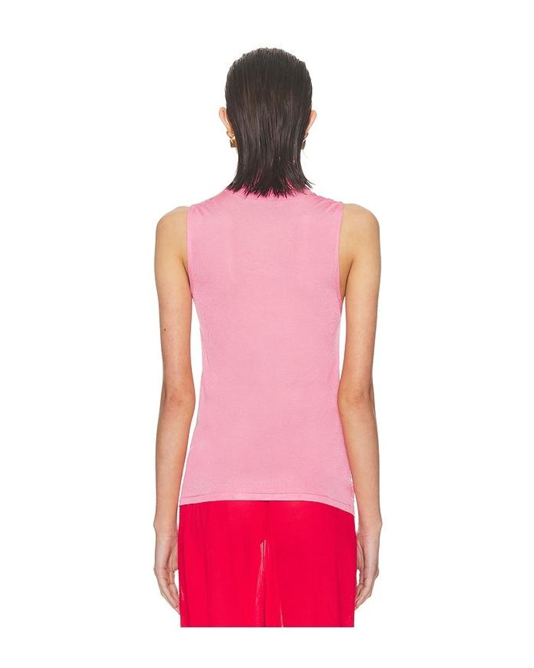 Helsa Red Arlena Sleveeveless Turtleneck