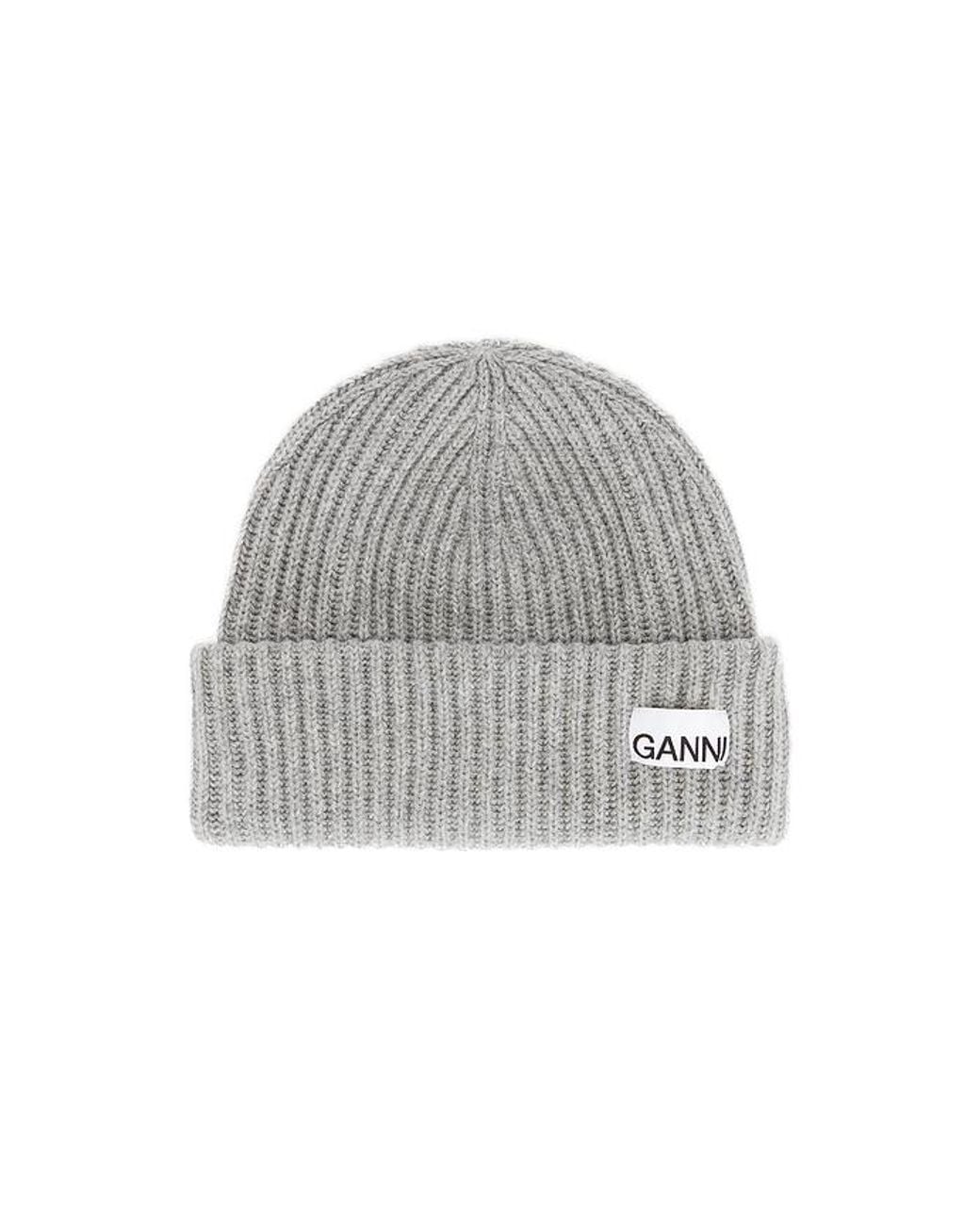 Ganni Multicolor Structured Rib Beanie
