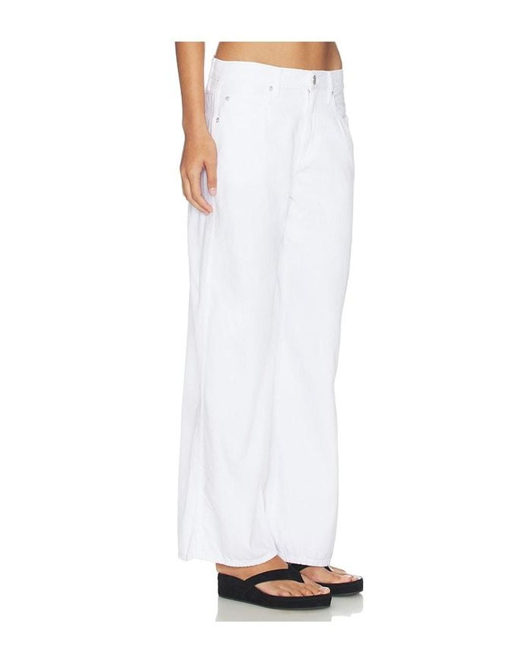 Amo Denim White Regina Wide Leg Jeans