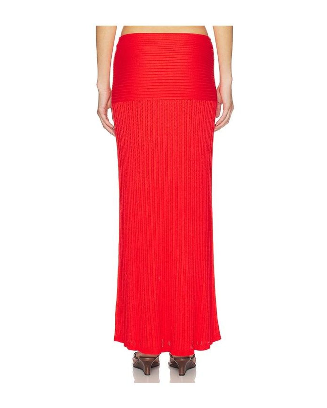 Lovers + Friends Red Shania Pointelle Maxi Skirt