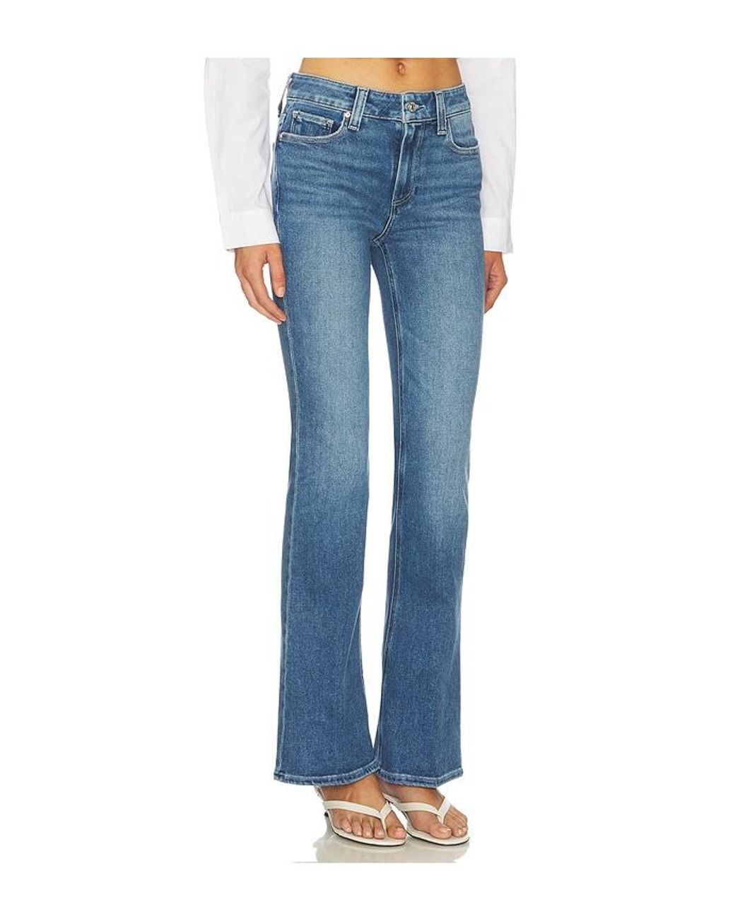 PAIGE Blue High Rise Laurel Canyon Bootcut Jeans