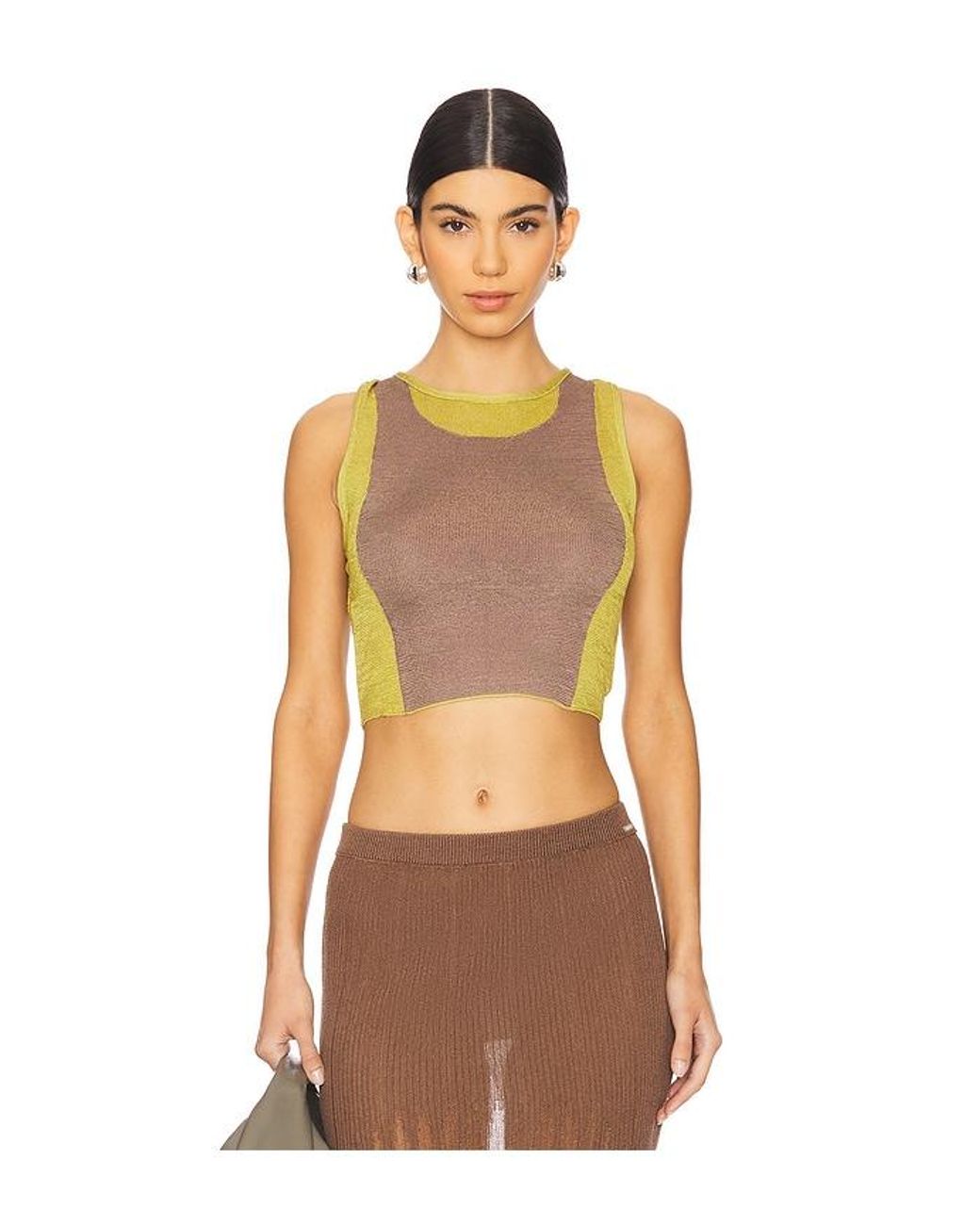 Isa Boulder Orange Two-Tone Twisted Top