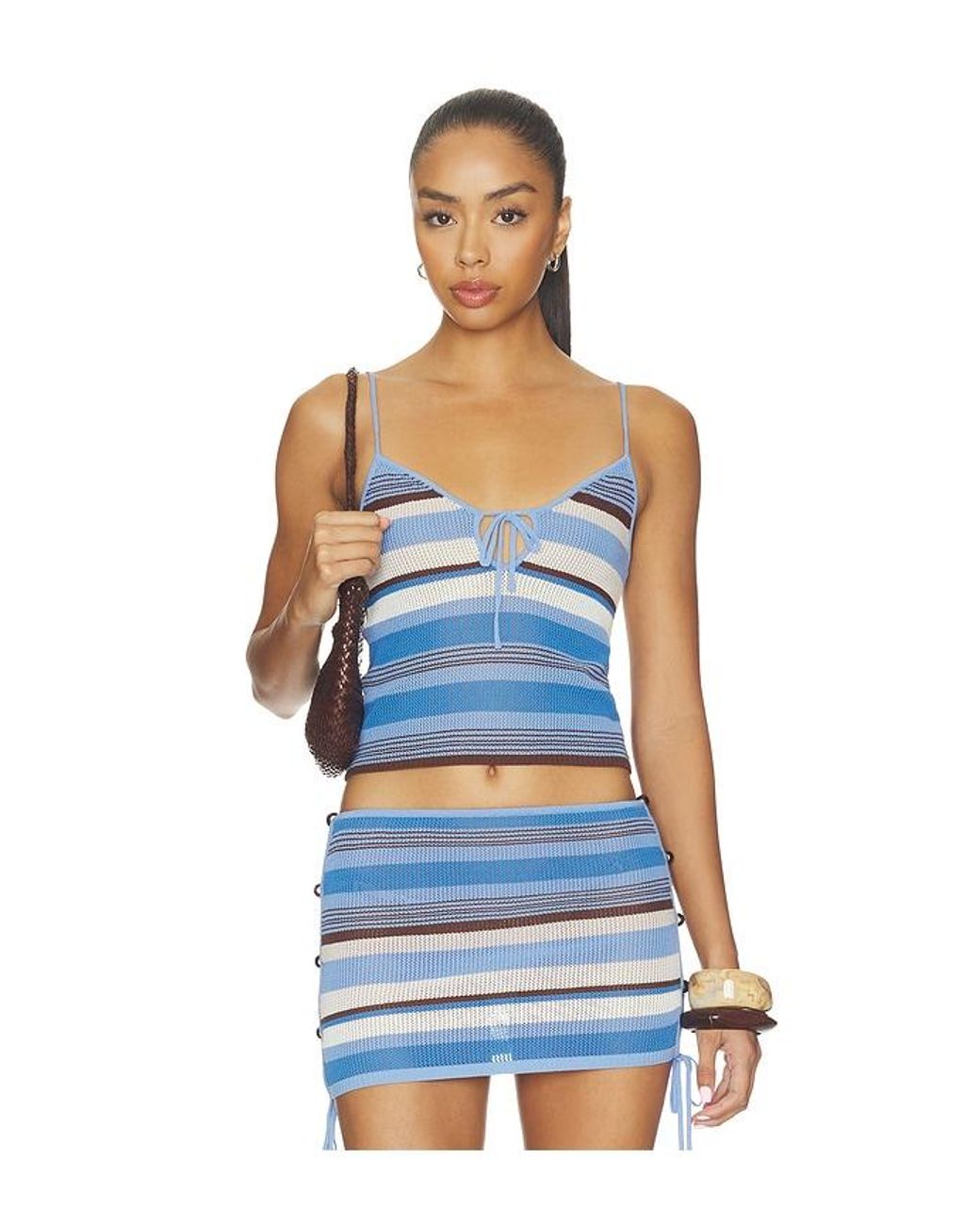Lovers + Friends Blue Ottilie Stripe Tank