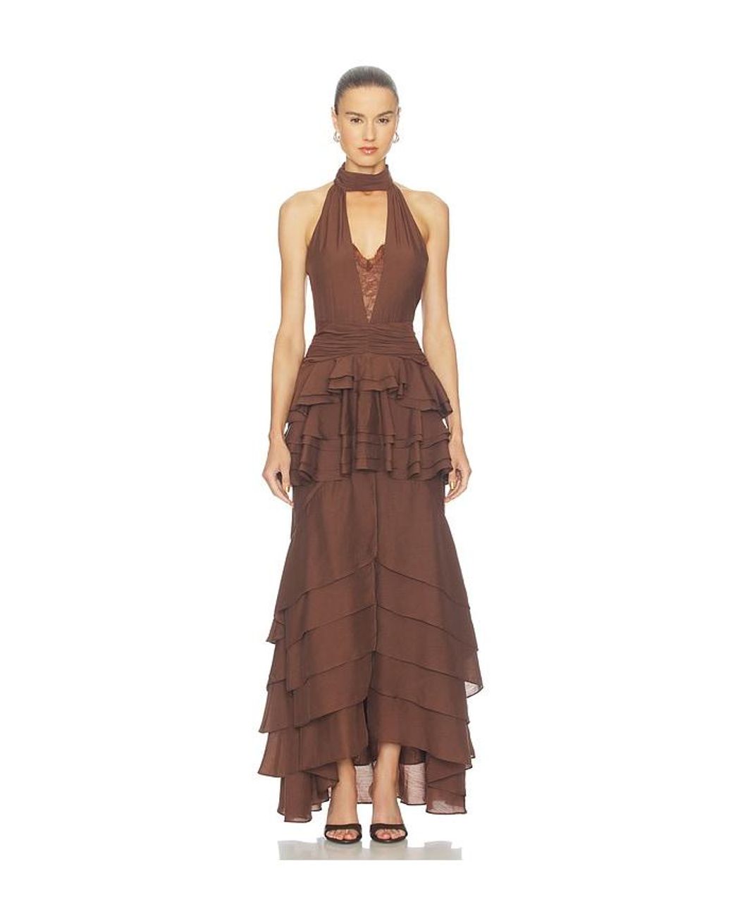 Elliatt Brown Rosera Halter Gown