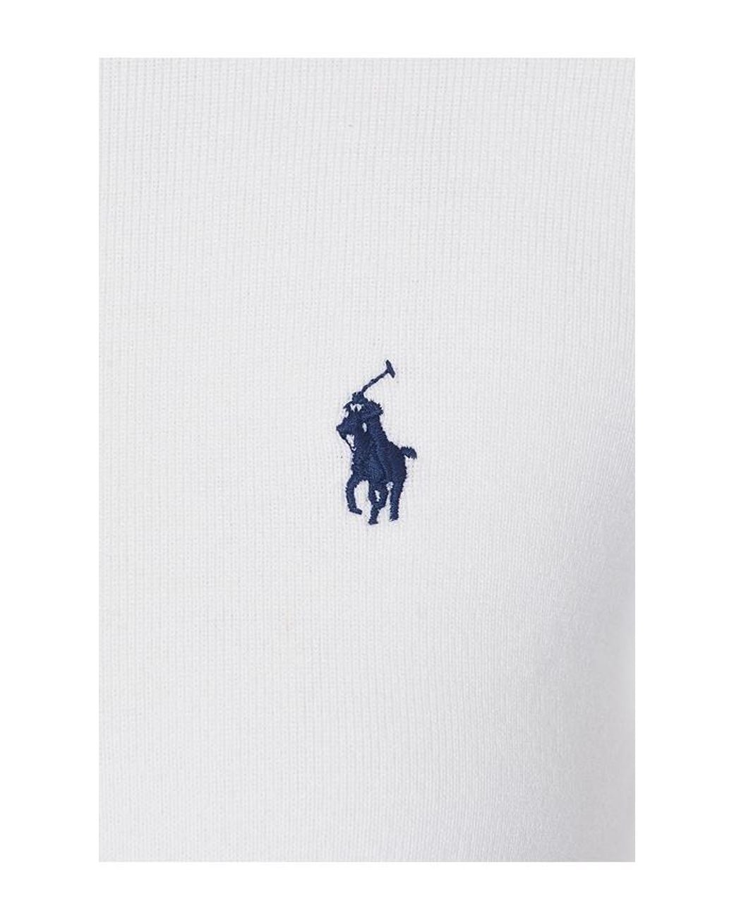 Polo Ralph Lauren White Pima Cotton Shrunken Long Sleeve Turtleneck Pullover