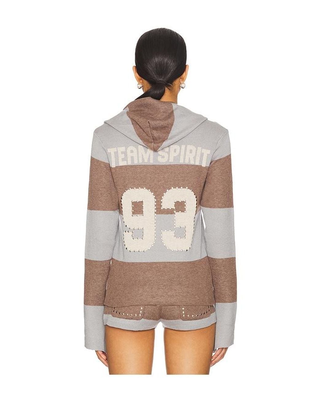 Jaded London Gray Stripe Knitted Rugby Top With Hood