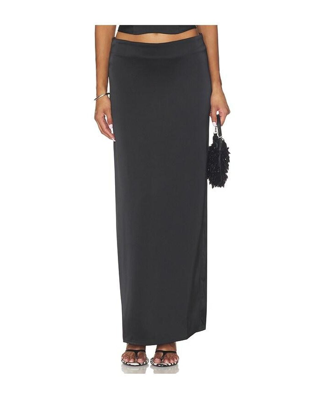Lioness Black Front Row Maxi Skirt