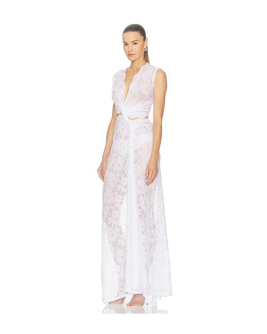 Sid Neigum White Lace Triple Loop Knit Dress