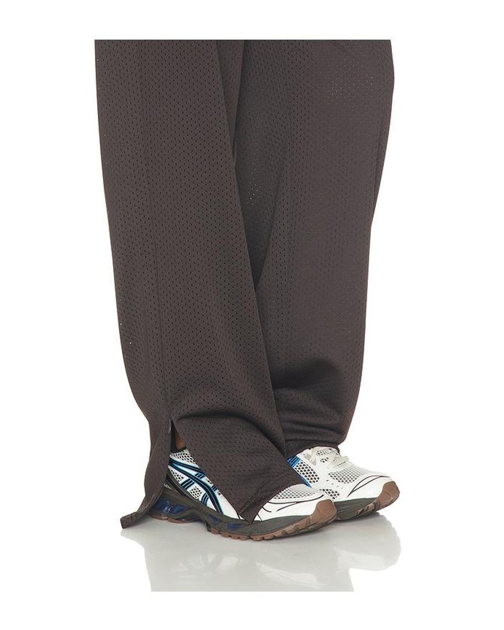 ADANOLA Black Mesh Overlay Track Pants