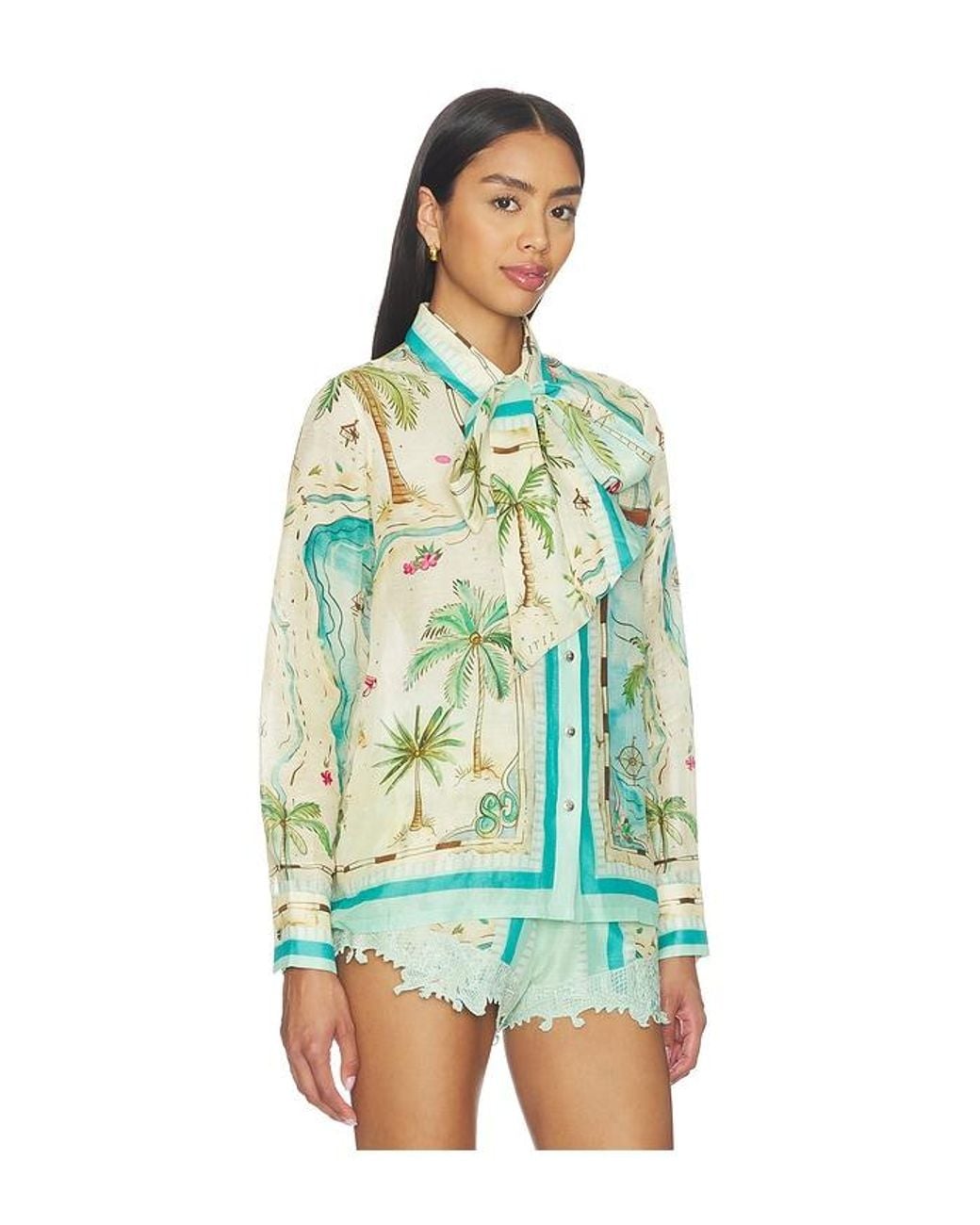 Blusa Peacock Short And Blouse En Color Mint, Talla (También En M, S, Xs) FALGUNI SHANE PEACOCK de color Blue