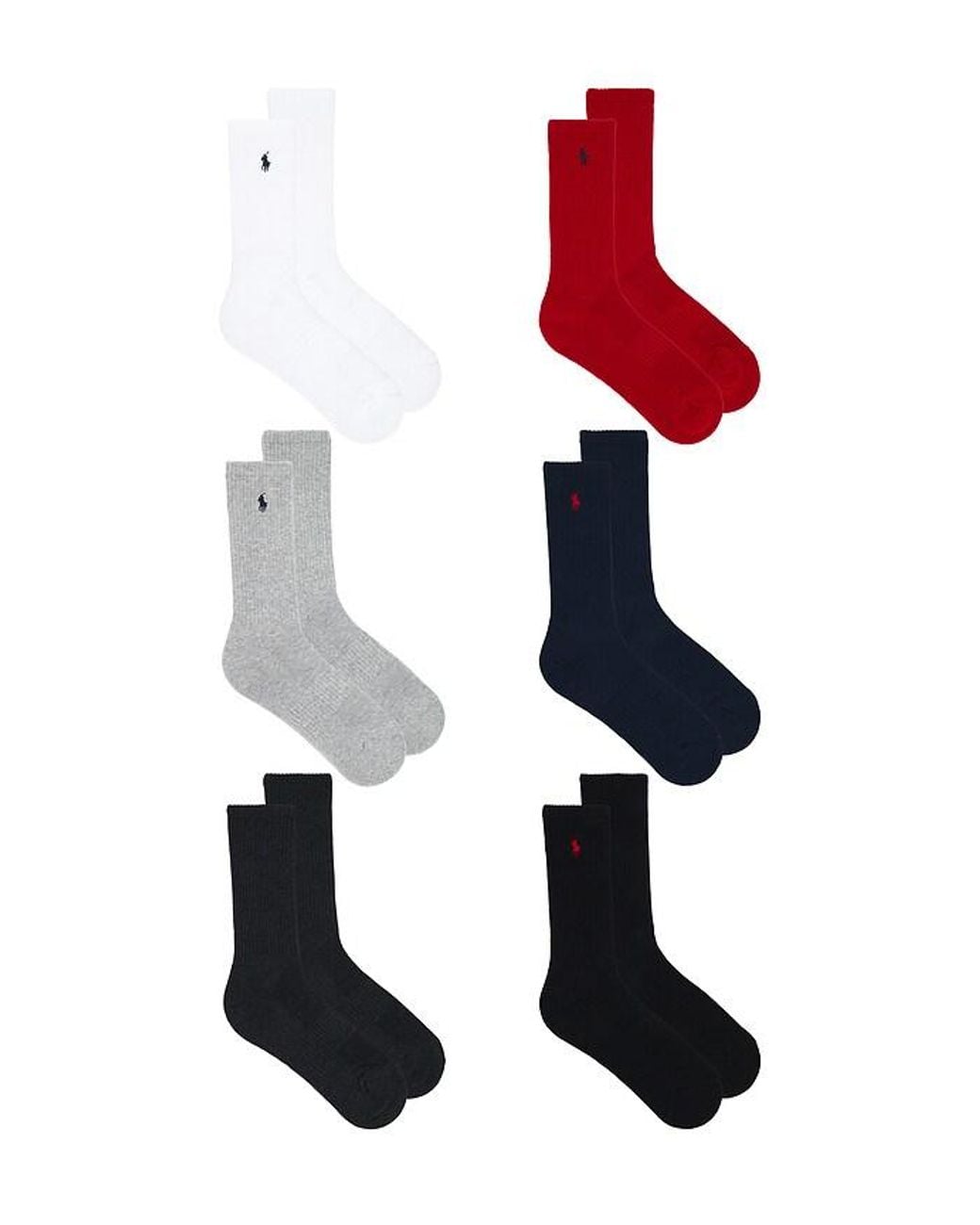 Polo Ralph Lauren White Performance Solid Socks 6-Pack for men