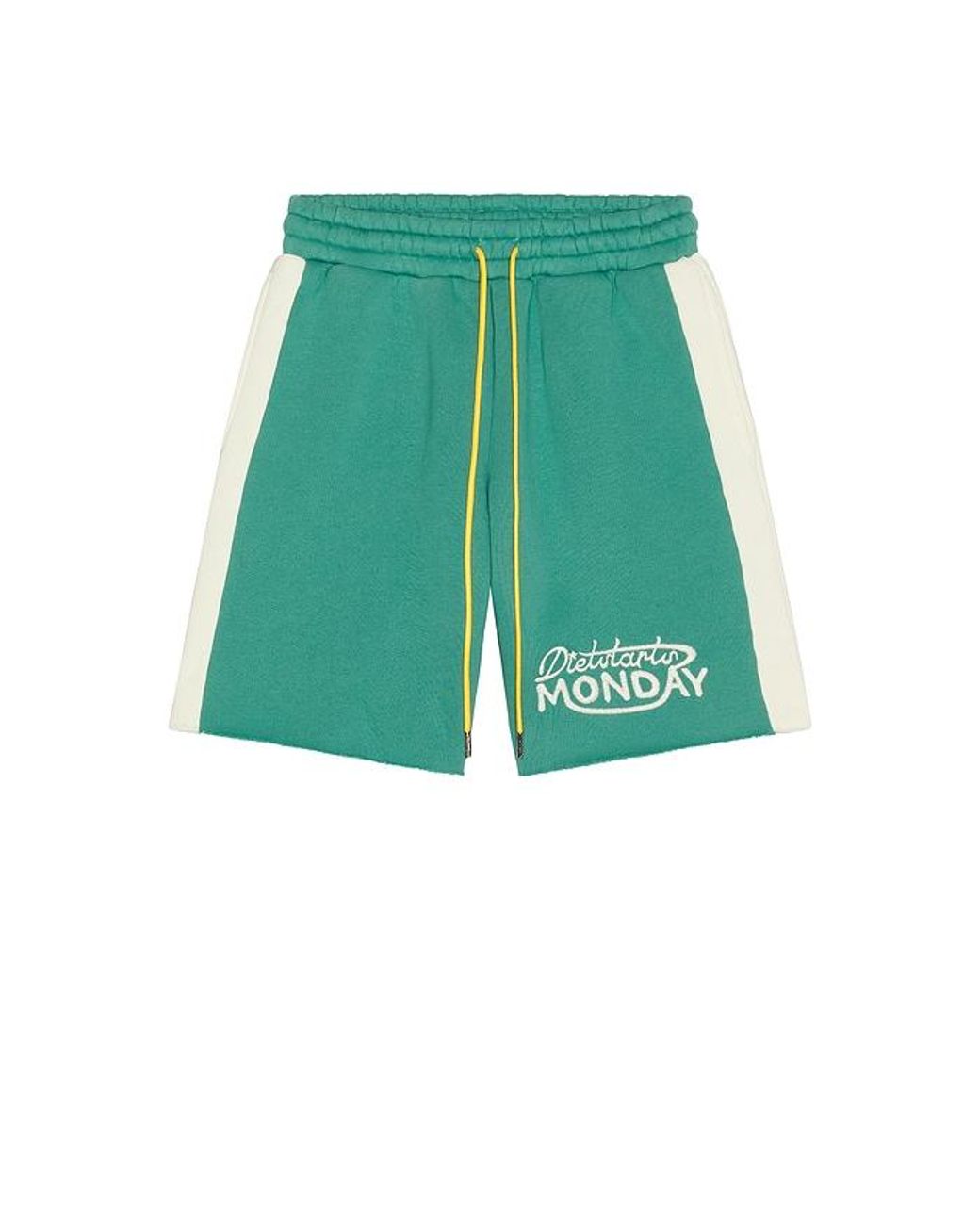 DIET STARTS MONDAY Green Fleece Panel Shorts for men